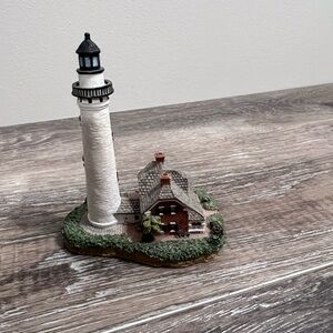 Lighthouse Figurine with Cottage